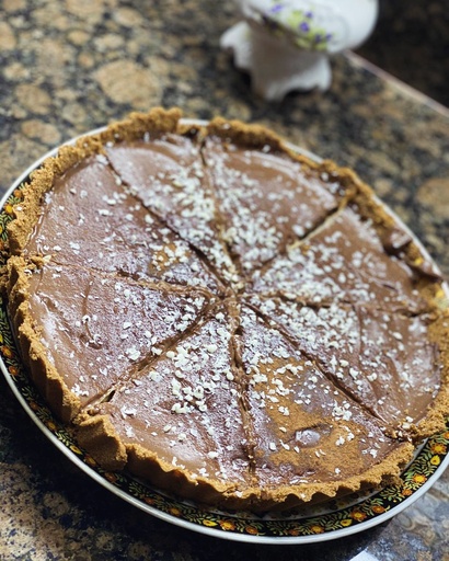 Tarte au chocolat et caramel
